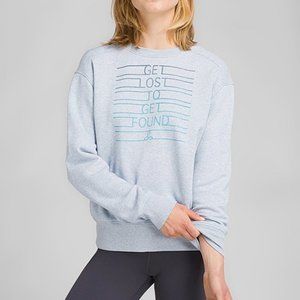 PrAna Blue 'Get Found' Graphic Sweatshirt S